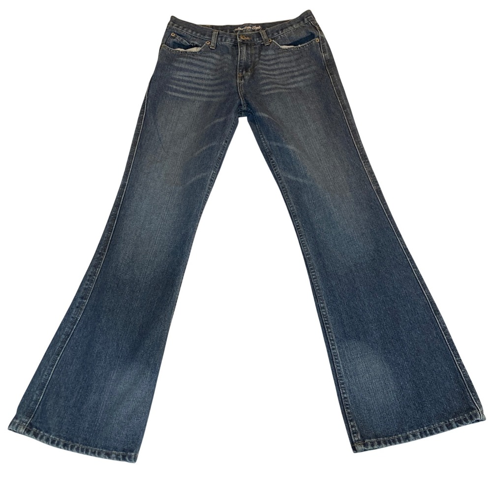 American Eagle Flare‎ Jeans Women 10 Reg Favorite Fit Denim Y2K